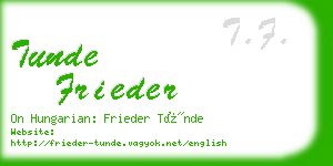 tunde frieder business card